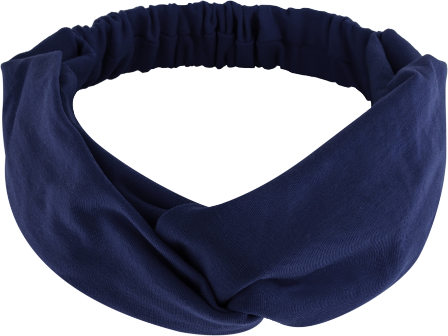Granatowa opaska na głowę Knit Twist - MAKEUP — Zdjęcie N1