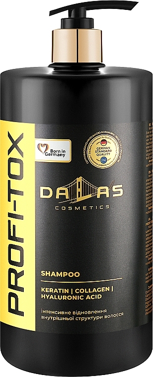 Szampon z keratyną, kolagenem i kwasem hialuronowym - Dalas Cosmetics Profi-Tox Shampoo — Zdjęcie N1