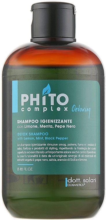Szampon detoksykujący do włosów - Dott. Solari Phito Complex Sanitizer Detoxing Shampoo