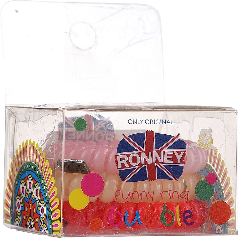 PRZECENA! Gumki do włosów, 5,5 cm, wersja 16 - Ronney Professional Funny Ring Bubble * — Zdjęcie N2