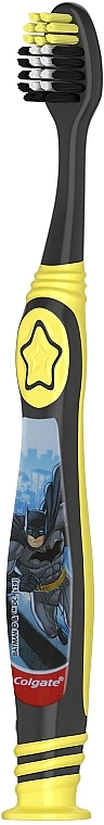 Miękka szczoteczka do zębów dla dzieci 6+, Batman, czarno-żółta - Colgate Smiles Toothbrush — Zdjęcie N2