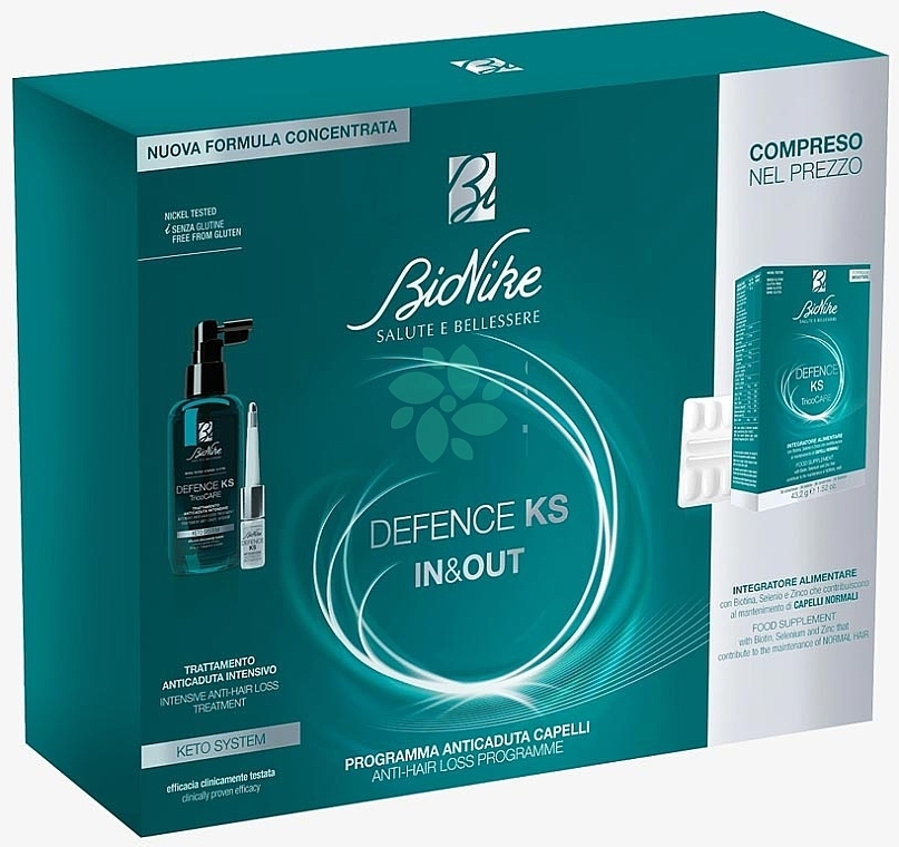 Zestaw - BioNike Defense KS In & Out Set (h/lot/100ml + supplement/30pcs) — Zdjęcie N1