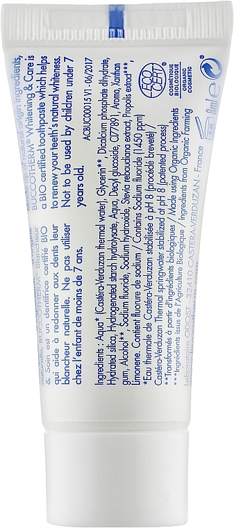 Organiczna pasta do zębów z wodą termalną z propolisem Wybielanie i pielęgnacja - Buccotherm — Zdjęcie N2