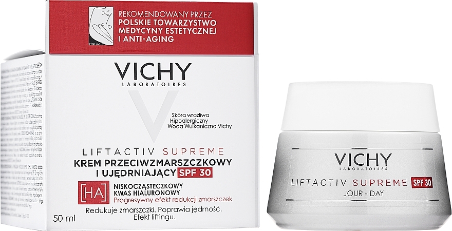 PRZECENA! Ujędrniający krem przeciwzmarszczkowy do twarzy SPF 30 - Vichy Liftactiv Supreme Intensive Anti-Wrinkle Day Cream * — Zdjęcie N2