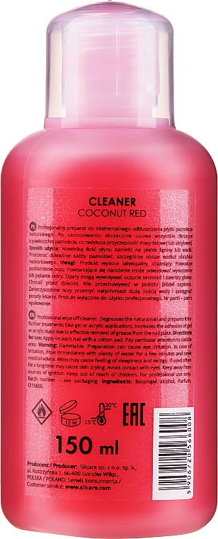 Odtłuszczacz do paznokci - Silcare The Garden of Colour Cleaner Coconut Red — Zdjęcie N4