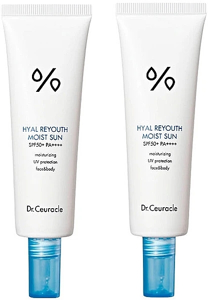 Zestaw kremów - Dr.Ceuracle Hyal Reyouth Moist Sun SPF 50+ PA++++ (f/cr/2x50ml) — Zdjęcie N1