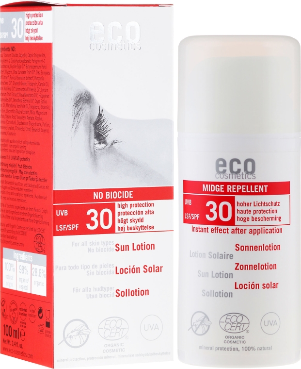 Balsam do ochrony przed słońcem i ukąszeniami komarów SPF 30 - Eco Cosmetics Sun Lotion — Zdjęcie N1