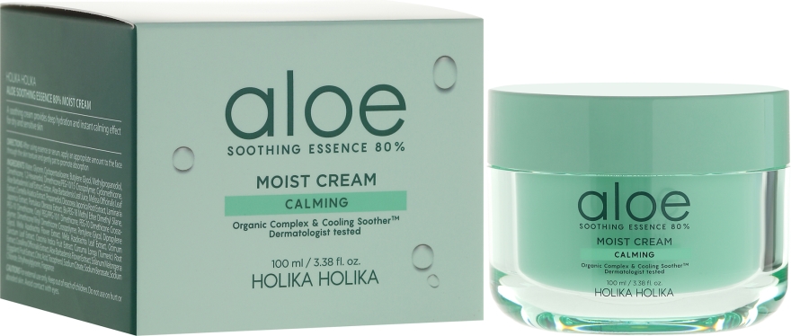 Nawilżający krem kojący z aloesem - Holika Holika Aloe Soothing Essence 80% Calming Moist Cream — Zdjęcie N1