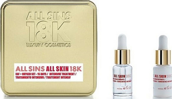 Zestaw do pielęgnacji włosów - All Sins 18k All Skin Efg Oxygen 15 Days Intensive Treatment Set (f/cocnc/15ml + f/cocnc/15ml) — Zdjęcie N1