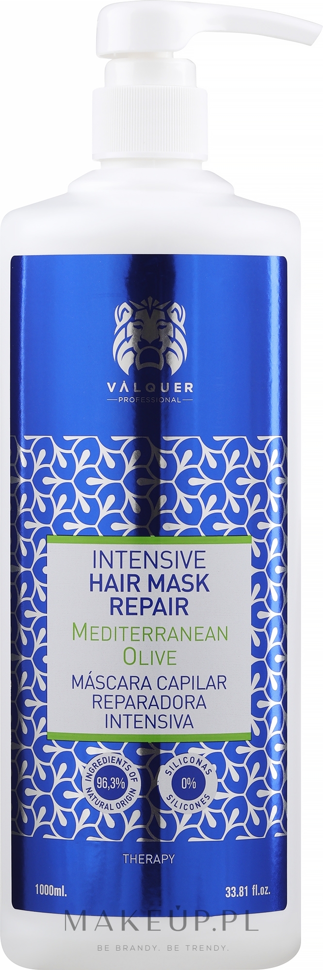 Regenerująca maska do włosów - Valquer Intensive Repair Mask — Zdjęcie 1000 ml