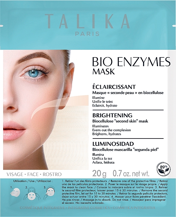 Rozjaśniająca maska bioenzymatyczna na tkaninie do twarzy - Talika Bio Enzymes Brightening Mask — Zdjęcie N1