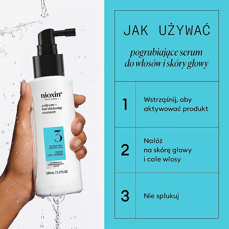 Produkt do pielęgnacji skóry głowy i włosów suchych - Nioxin Pro Clinical System 3 Scalp + Hair Thickening Treatment — Zdjęcie N5