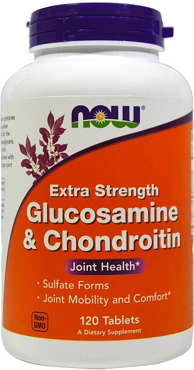 Glukozamina + siarczany chondroityny na zdrowe stawy - Now Foods Glucosamine & Chondroitin Extra Strength Joint Health — Zdjęcie N2