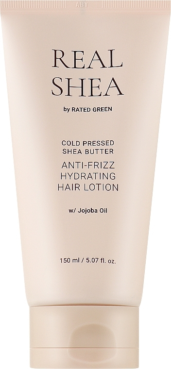 Nawilżający balsam do włosów puszących się z masłem shea i olejem jojoba - Rated Green Real Shea Anti-Frizz Moisturizing Hair Lotion