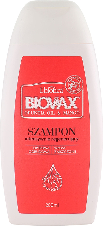 Szampon do włosów, Opuncja i Mango - Biovax Hair Shampoo — Zdjęcie N2