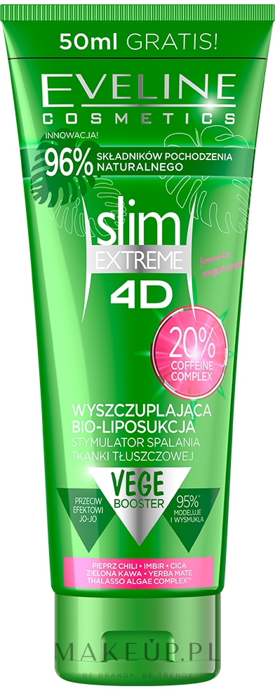 Wyszczuplająca bio-liposukcja, stymulator spalania tkanki tłuszczowej - Eveline Cosmetics Slim Extreme 4D — Zdjęcie 250 ml