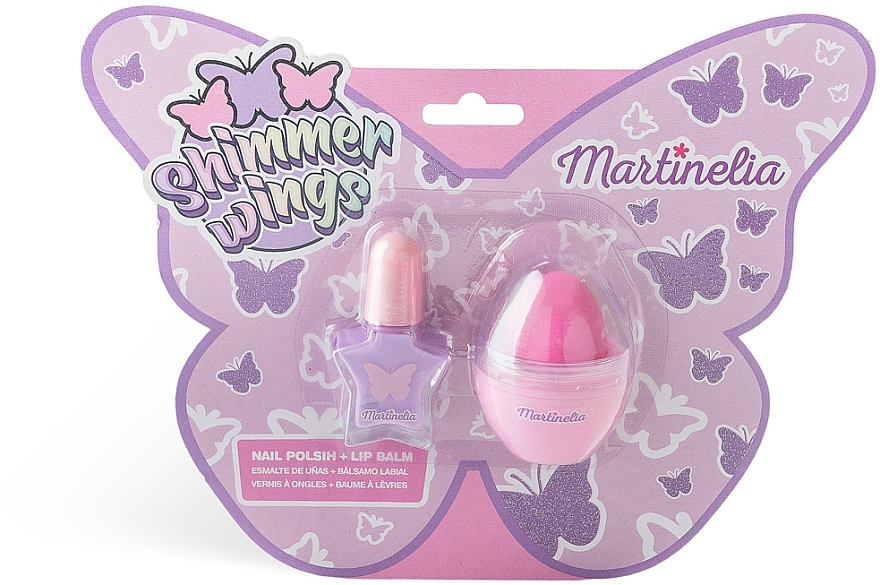 Zestaw do ust i paznokci - Martinelia Shimmer Wings Nails & Lips Duo (nail/polish/4 ml + lip/balm/1 pcs) — Zdjęcie N2