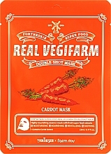 PREZENT! Maseczka do twarzy dla skóry wrażliwej z ekstraktem z marchwi - Fortheskin Super Food Real Vegifarm Double Shot Mask Carrot — Zdjęcie N1