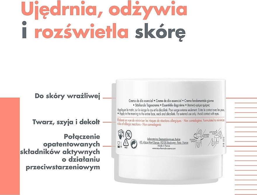 Modelujący owal twarzy krem na dzień - Avène Eau Thermale Derm Absolu Day Cream — Zdjęcie N6