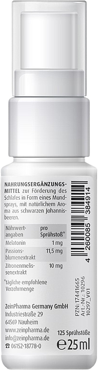 Suplement diety Melatonina, w sprayu, 1 mg - ZeinPharma Melatonin Spray 1 Mg — Zdjęcie N3