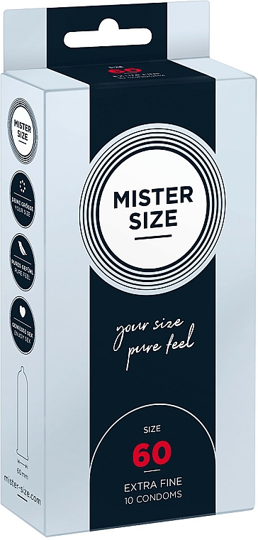 Prezerwatywy lateksowe, rozm. 60, 10 szt. - Mister Size Extra Fine Condoms — Zdjęcie N1