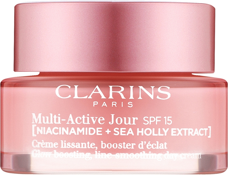 Krem przeciwsłoneczny do twarzy na dzień - Clarins Multi-Active Jour SPF15 Niacinamide+Sea Holly Extract Glow Boosting Line-Smoothing Day Cream — Zdjęcie N1