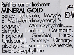 Wkład do dyfuzora zapachów w samochodzie Mineralne złoto - Millefiori Milano Icon Refill Mineral Gold — Zdjęcie N2