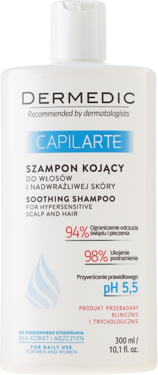 Kojący szampon do włosów i nadwrażliwej skóry - Dermedic Capilarte
