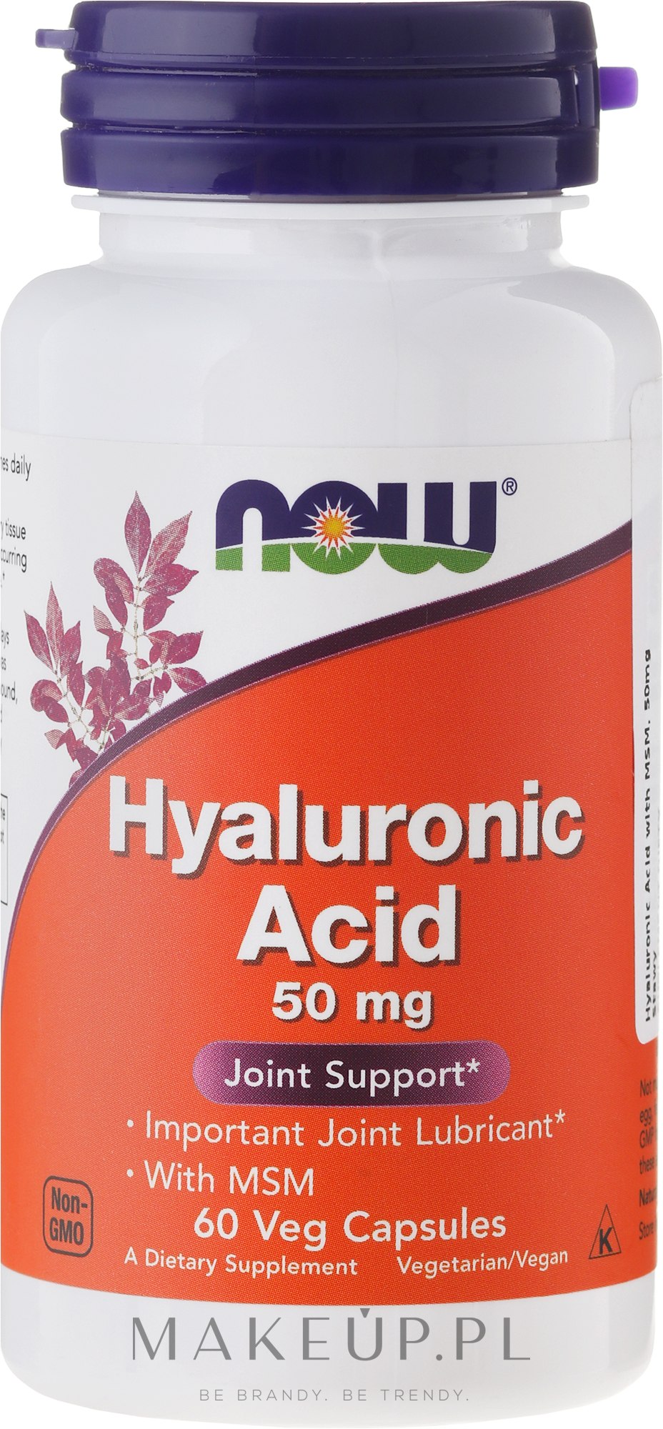 Kwas hialuronowy - Now Foods Hyaluronic Acid 50 mg — Zdjęcie 60 szt.