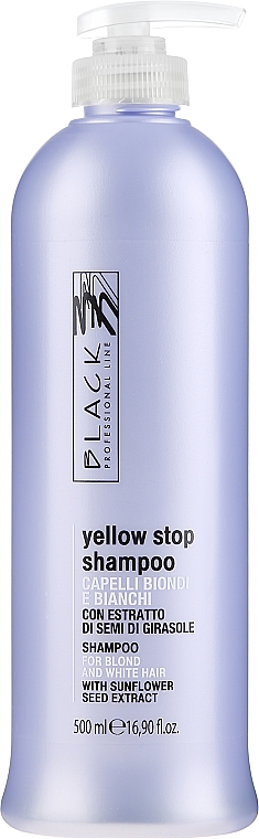 Szampon przeciw żółceniu się siwych i jasnych włosów - Black Professional Line Yellow Stop Shampoo — Zdjęcie N1