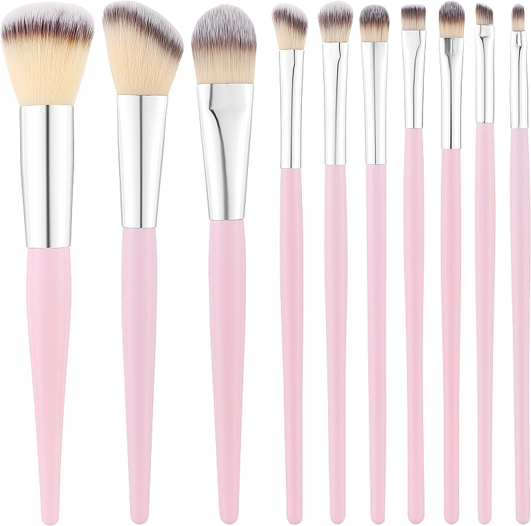 Zestaw profesjonalnych pędzli do makijażu, różowe, 10 szt. - Tools For Beauty