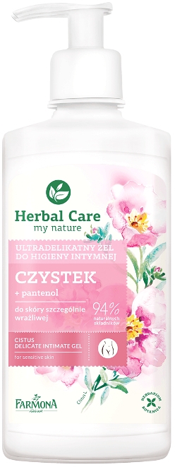 Ultradelikatny żel do higieny intymnej Czystek + pantenol - Farmona Herbal Care My Nature — Zdjęcie N1