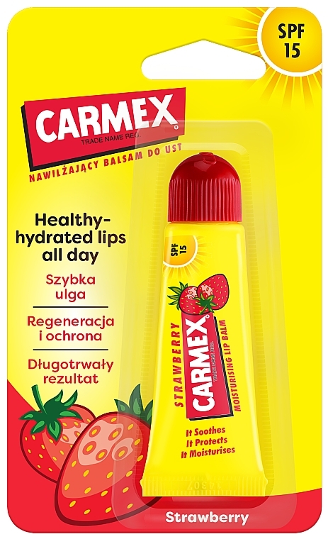 Balsam w tubce do ust Truskawka SPF 15 - Carmex Lip Balm