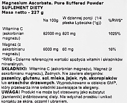 Askorbinian magnezu w proszku - Now Foods Magnesium Ascorbate Vitamin C Powder — Zdjęcie N2