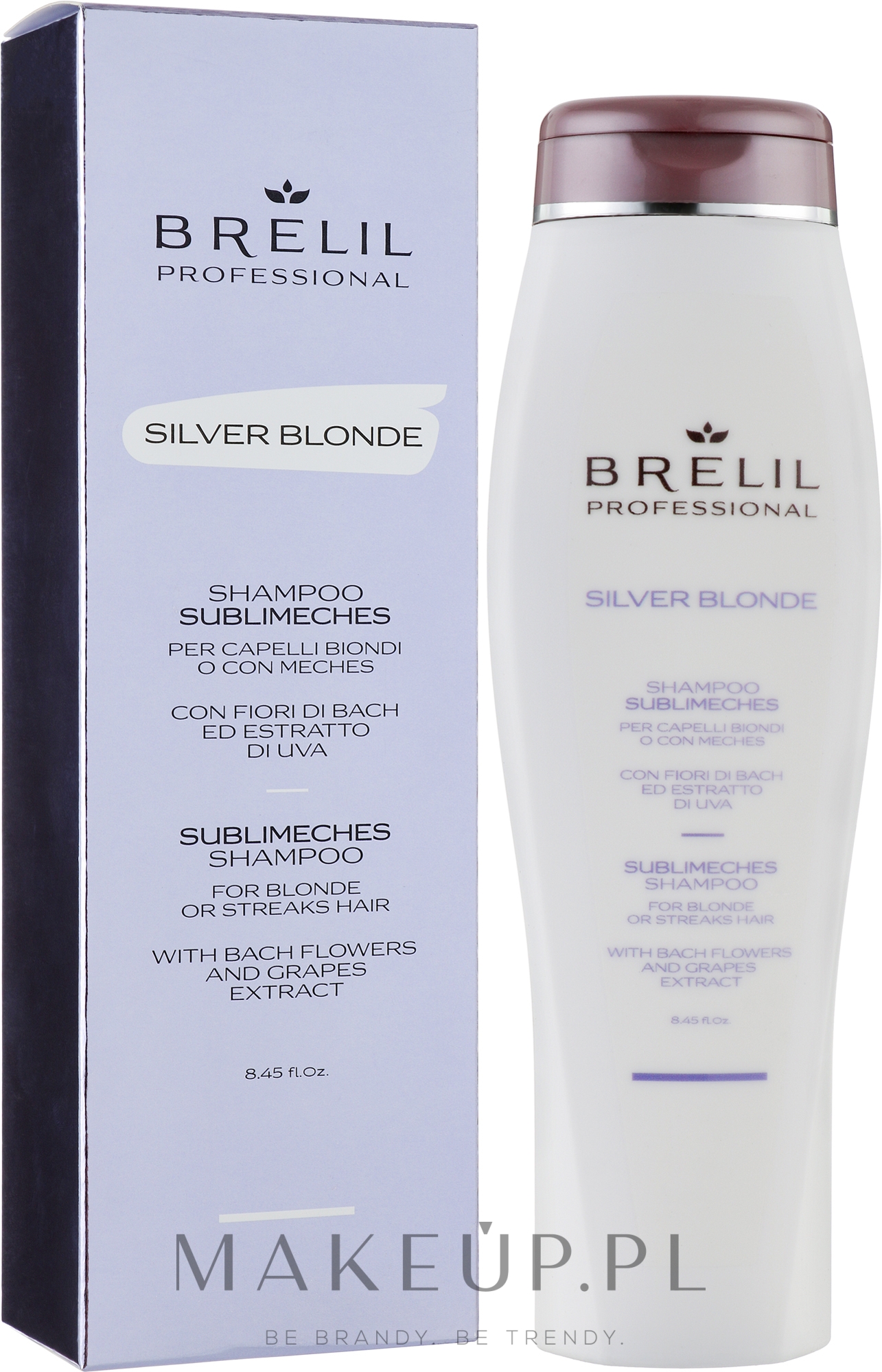 Szampon neutralizujący żółte odcienie włosów blond - Brelil Silver Blonde Sublimeches Shampoo — Zdjęcie 250 ml