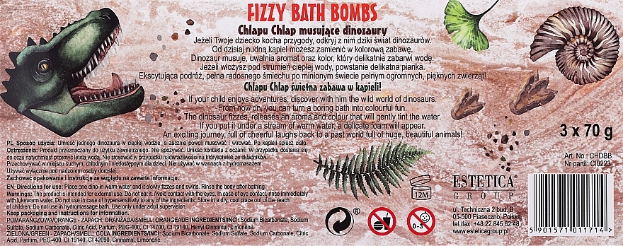 PRZECENA! Zestaw bomb do kąpieli - Chlapu Chlap Fizzy Bath Bombs (b/bomb/3x70 g) * — Zdjęcie N3
