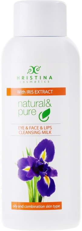 Oczyszczające mleczko do oczu, twarzy i ust do cery tłustej i mieszanej Irys - Hristina Cosmetics Cleansing Milk With Extracts Of Iris — Zdjęcie N1