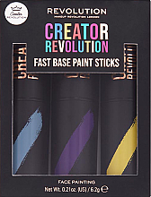 Kup Zestaw sztyftów do makijażu - Makeup Revolution Creator Fast Base Paint Stick Set Light Blue, Purple & Yellow