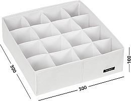 Organizer do przechowywania z 16 przegródkami, biały 30x30x10 cm Home - MAKEUP Drawer Underwear Organizer White — Zdjęcie N2