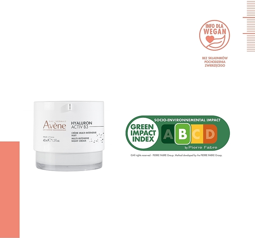 Multiintensywny krem do twarzy na noc - Avene Hyaluron Activ B3 Multi-Intensive Night Cream — Zdjęcie N5