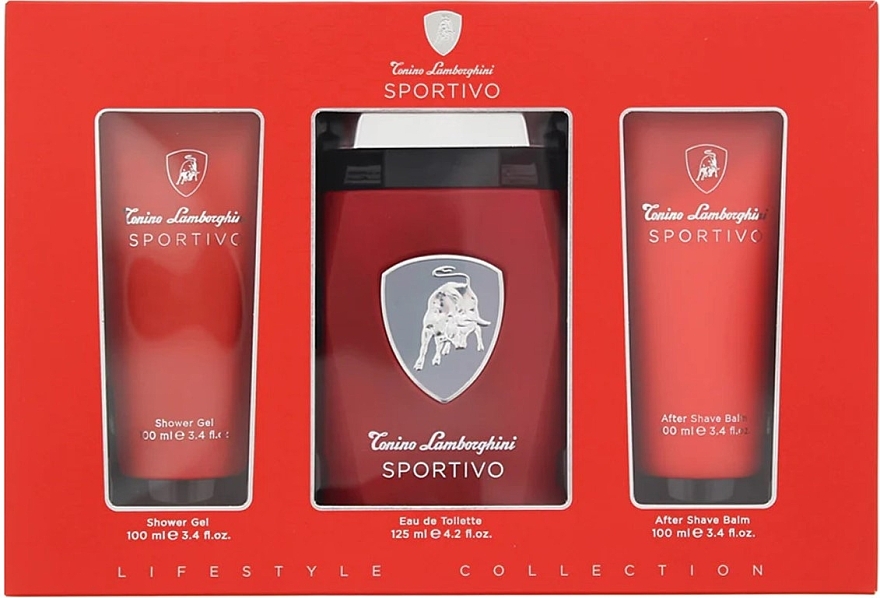 Tonino Lamborghini Sportivo - Zestaw (edt 125 ml + sh/gel 100 ml + ash/balm 100 ml)