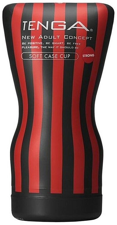 Jednorazowy masturbator, czarno-czerwony - Tenga Soft Case Cup Strong — Zdjęcie N1