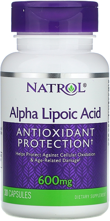 Kwas alfa liponowy w kapsułkach, 600 mg - Natrol Alpha Lipoic Acid — Zdjęcie N1