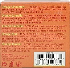 Pomarańczowe i cynamonowe kadzidełka w stożkach - Maroma Encens d'Auroville Cone Incense Orange Cinnamon — Zdjęcie N2