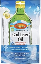 	Olej z wątroby dorsza o smaku cytrynowym, 1100 mg - Carlson Labs Cod Liver Oil Lemon Liquid Packets — Zdjęcie N1