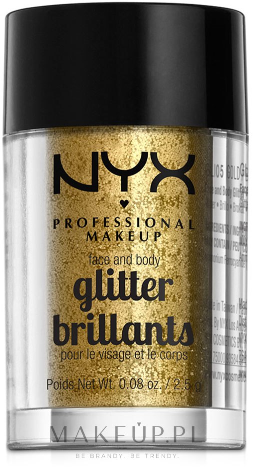 Brokat do twarzy i ciała - NYX Professional Makeup Face & Body Glitter — Zdjęcie 05 - Gold