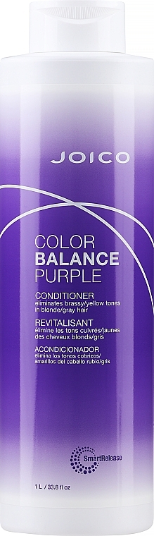 Fioletowa odżywka eliminująca miedziane i żółte tony włosów blond i siwych - Joico Color Balance Purple Conditioner — Zdjęcie N1