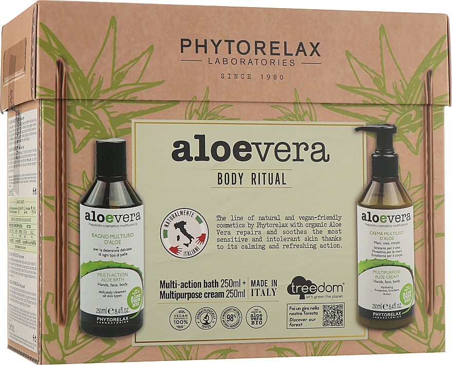 Zestaw - Phytorelax Laboratories Aloe Vera Body Ritual Cocco (sh/gel/250ml + b/cr/250ml)