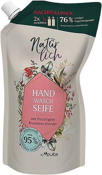 Mydło w płynie do rąk o zapachu Dzikie jagody - Evita Naturlich Liquid Soap Forest Berry (zapas) — Zdjęcie N1