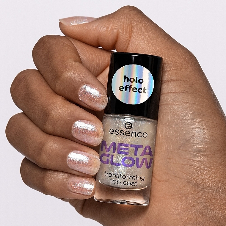 Top coat do paznokci z efektem holograficznym - Essence Meta Glow Transforming Top Coat — Zdjęcie N4